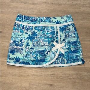Lilly Pulitzer Blue and White Resort Wrap Skirt